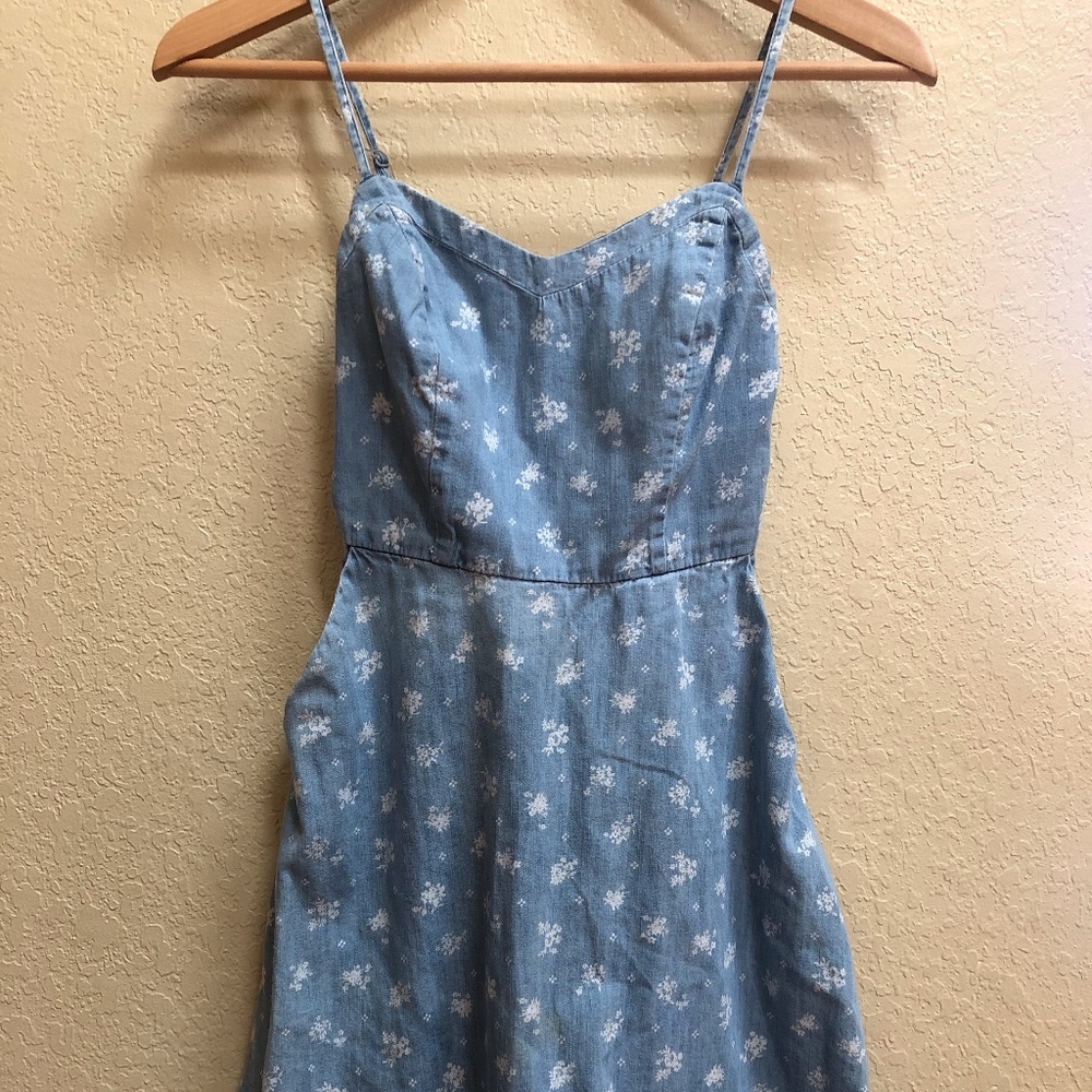 Kohl's (SO) Blue Floral Skater Dress
